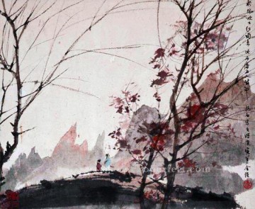 Arte Tradicional Chino Painting - Paisaje otoñal de las cuatro estaciones 1950 Fu Baoshi chino tradicional
